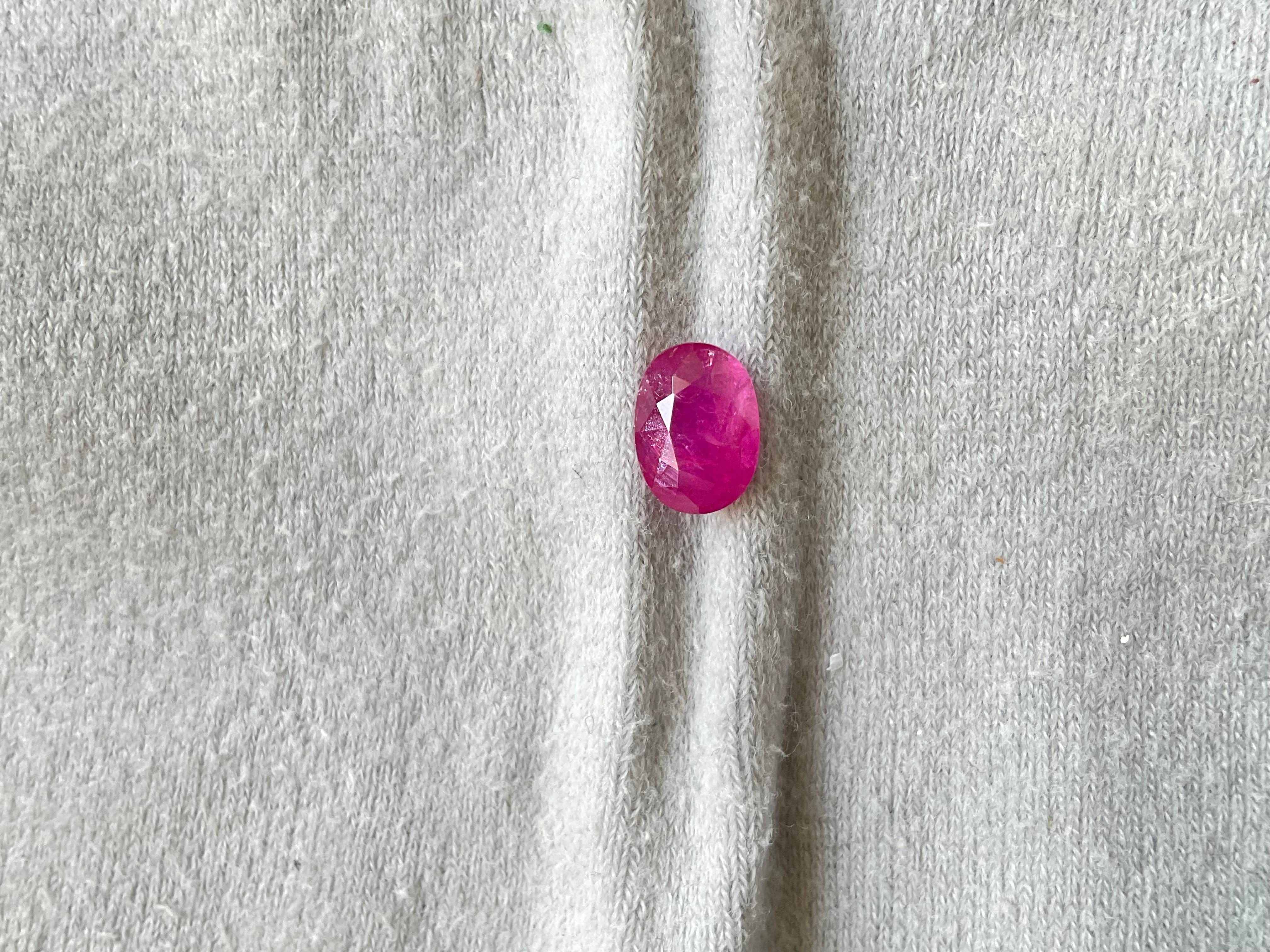 Oval Cut Certified 2.53 Carats Mozambique Ruby Oval Faceted Cut stone No Heat Natural Gem