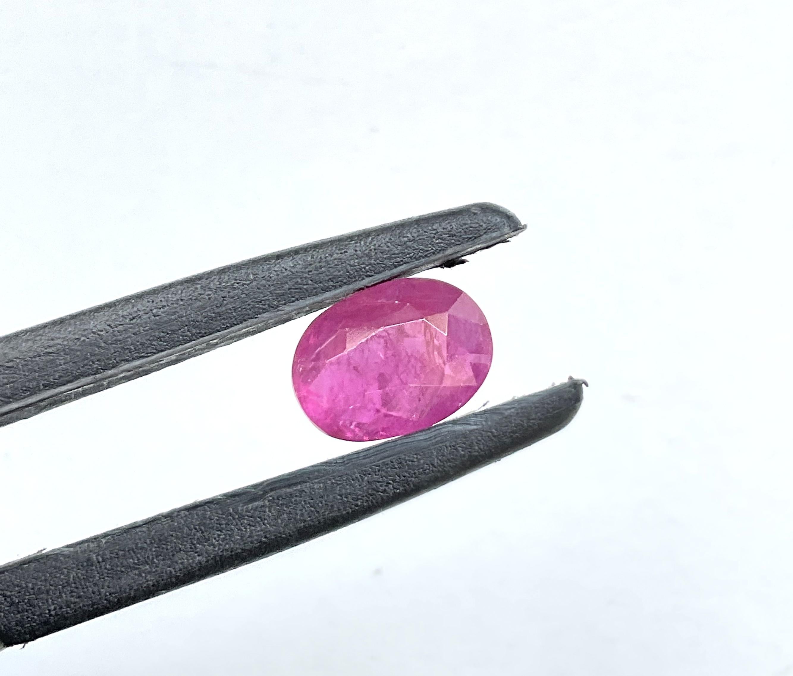 Certified 2.53 Carats Mozambique Ruby Oval Faceted Cut stone No Heat Natural Gem 1