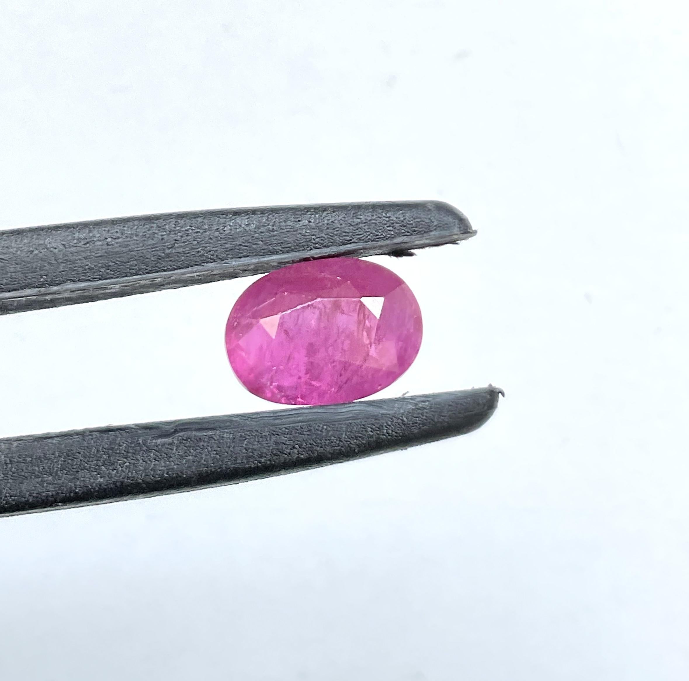 Certified 2.53 Carats Mozambique Ruby Oval Faceted Cut stone No Heat Natural Gem 2