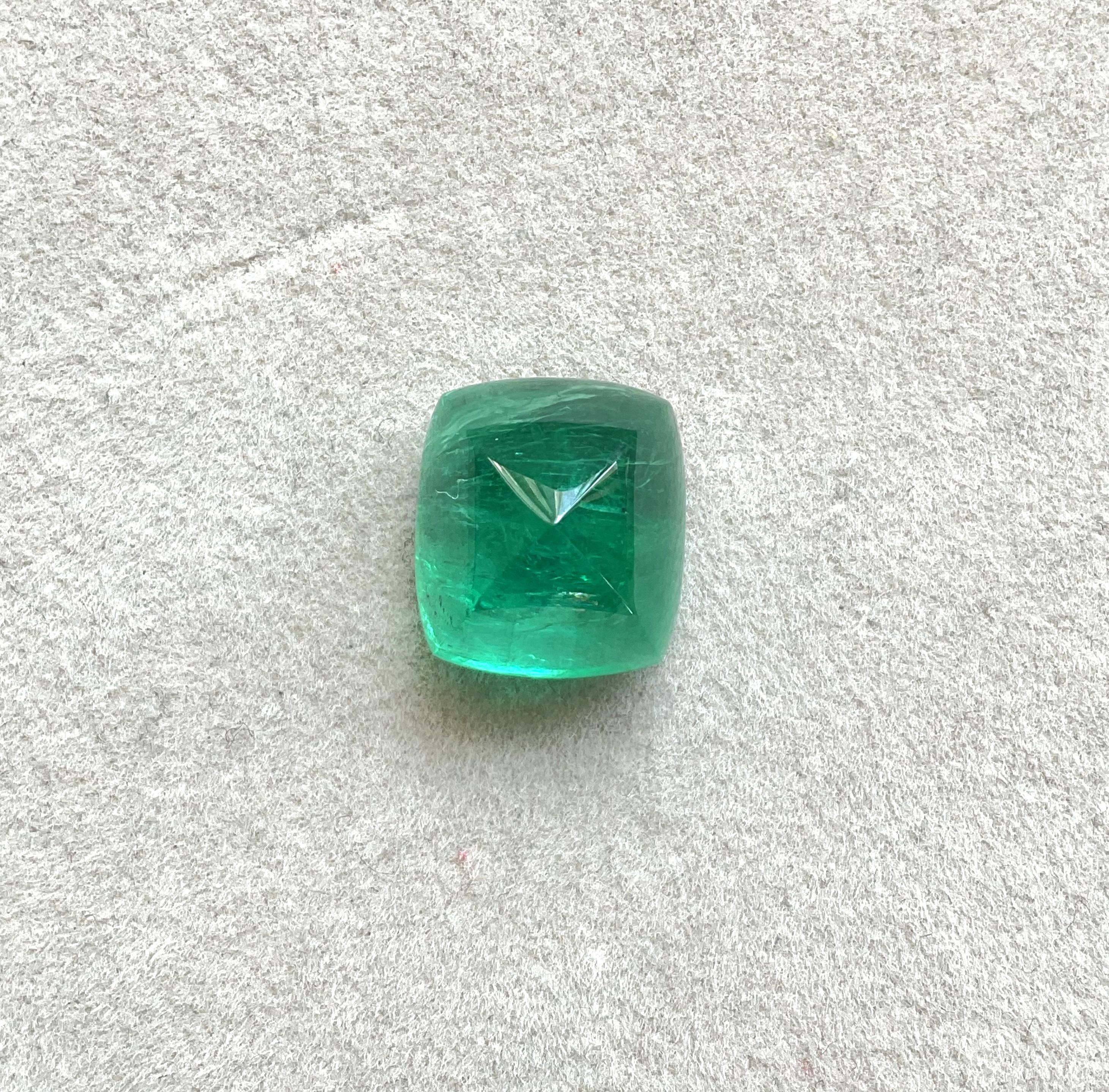 Women's or Men's Certified 25.38 Cts Zambian Emerald Sugarloaf Cabochon Top Quality Natural Gem For Sale