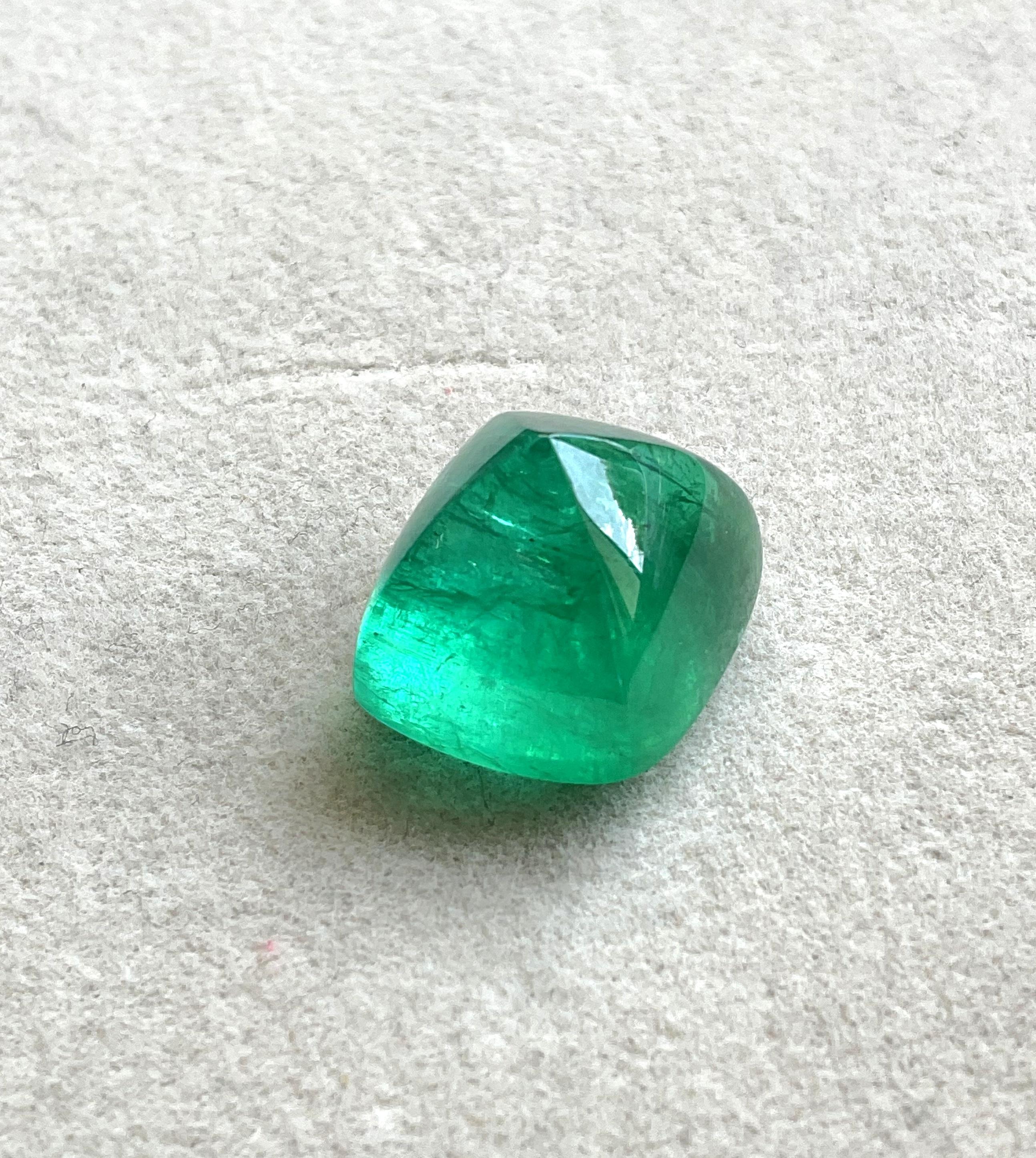 Certified 25.38 Cts Zambian Emerald Sugarloaf Cabochon Top Quality Natural Gem For Sale 1