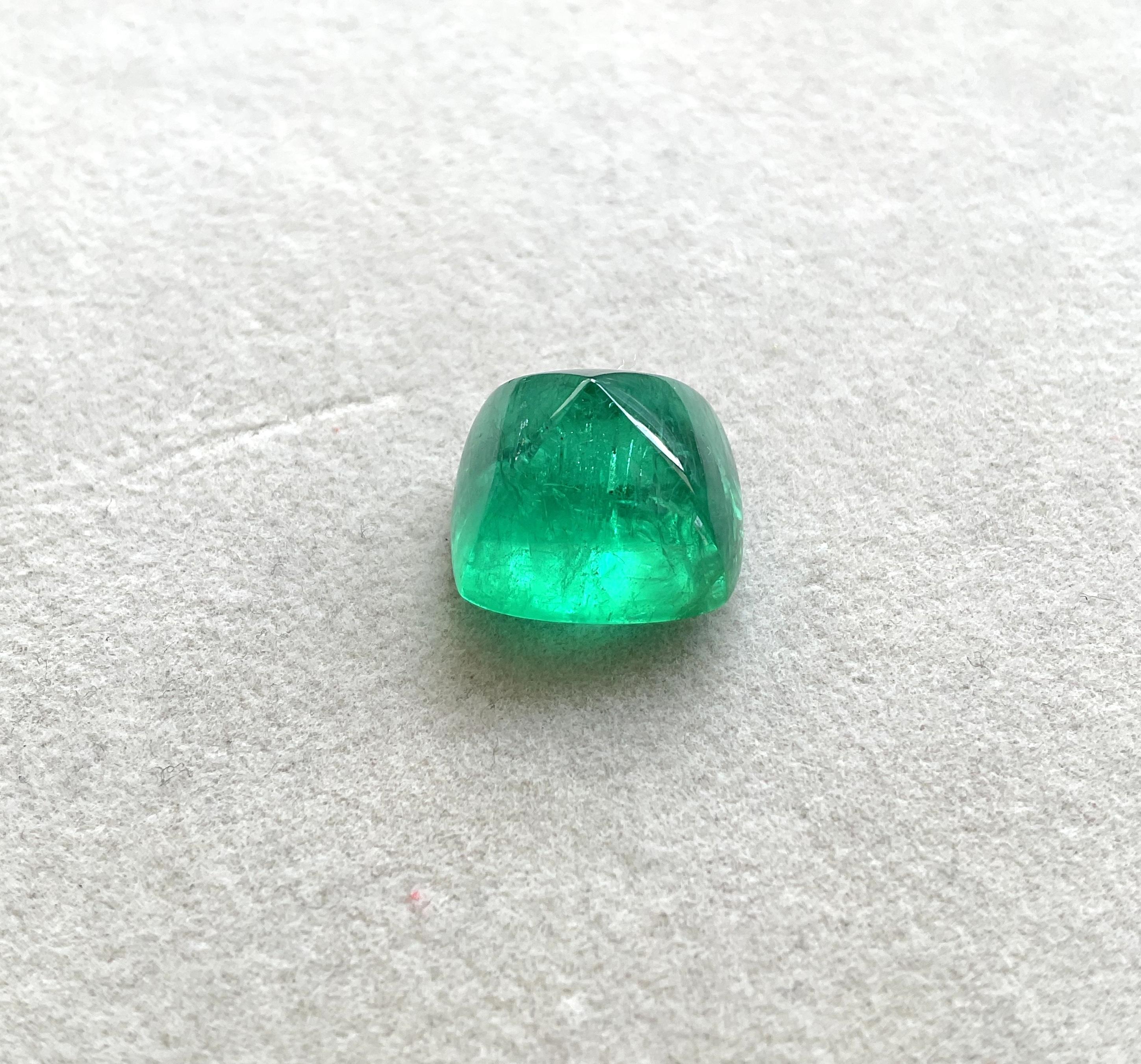 Certified 25.38 Cts Zambian Emerald Sugarloaf Cabochon Top Quality Natural Gem For Sale 3