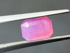 Certified 2.55 Carat Natural Velvety Neon Pink Octagon Mahenge