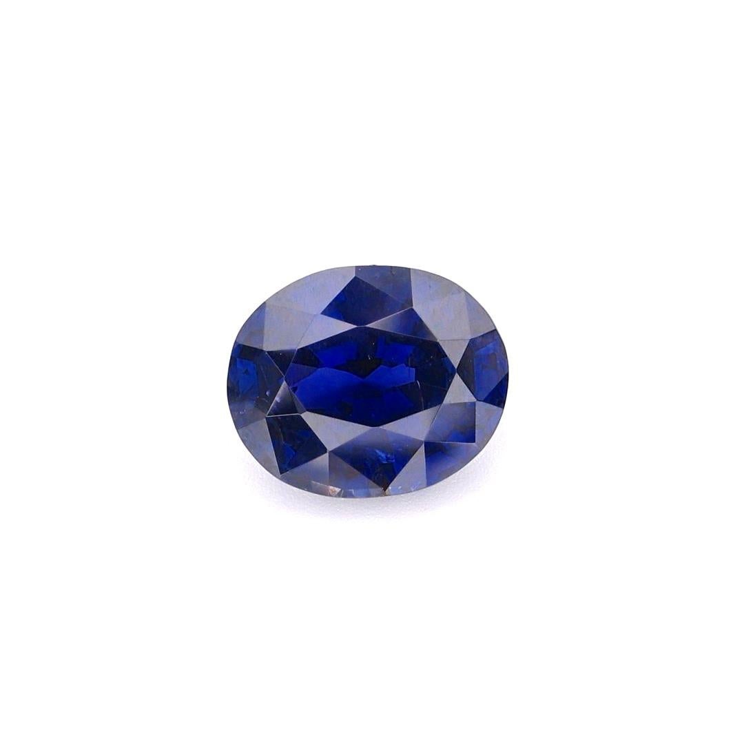 Taille ovale Bague d'origine de Ceylan saphir bleu royal certifié 2,55 carats sans chaleur  en vente