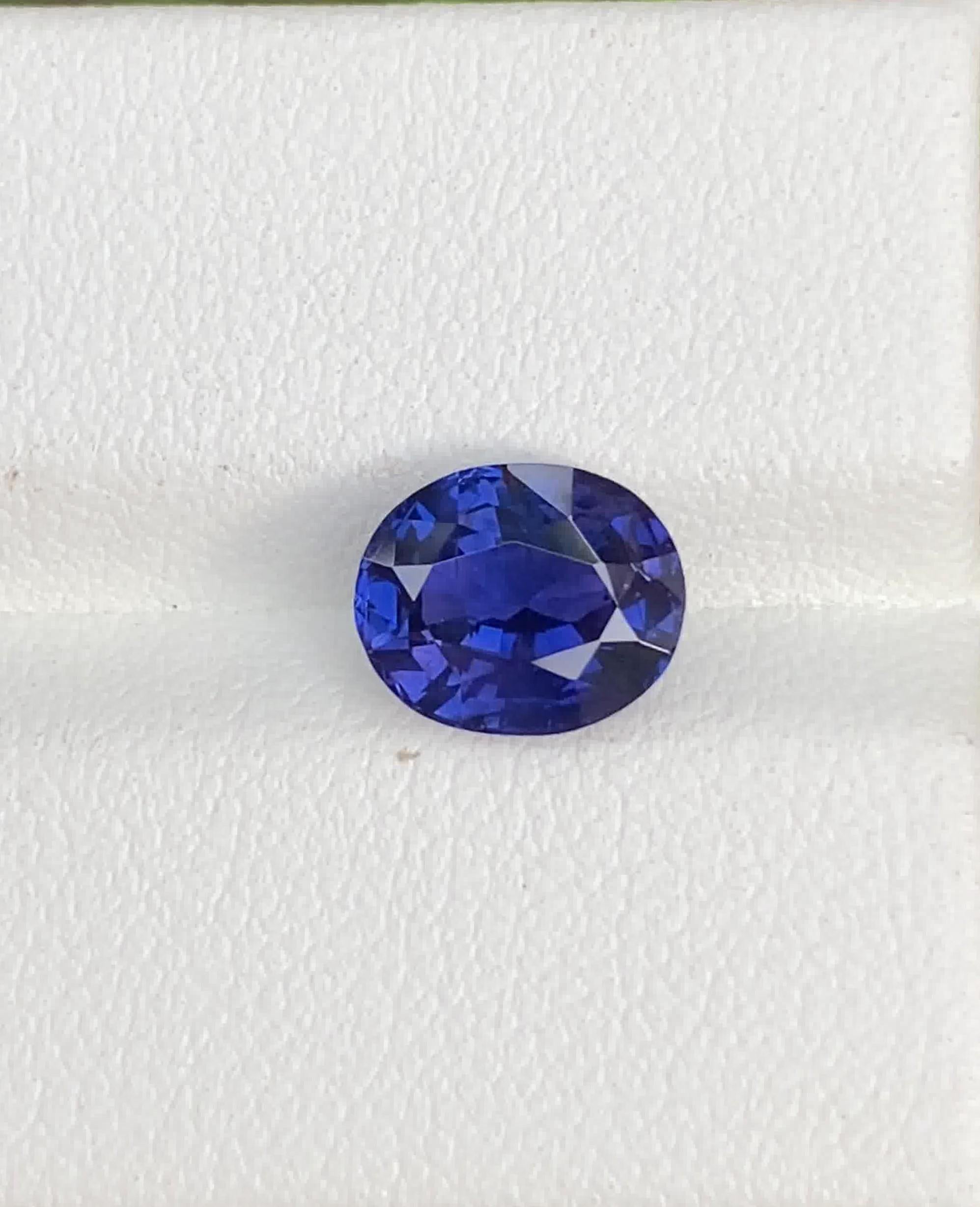 Ceylon Royal Blue sapphire 2.55 Carats unheated Gemstone with super luster. eye clean gemstone with natural inclusions perfect for a ring.

• Variety: Sapphire
• Origin: Sri Lanka (Ceylon)
• Color(s): Royal blue
• Shape/Cutting Style: Oval
• Cut: