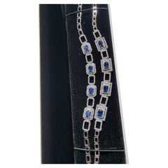 Used Certified 2.6 ctw Natural Sapphire Tennis Bracelet