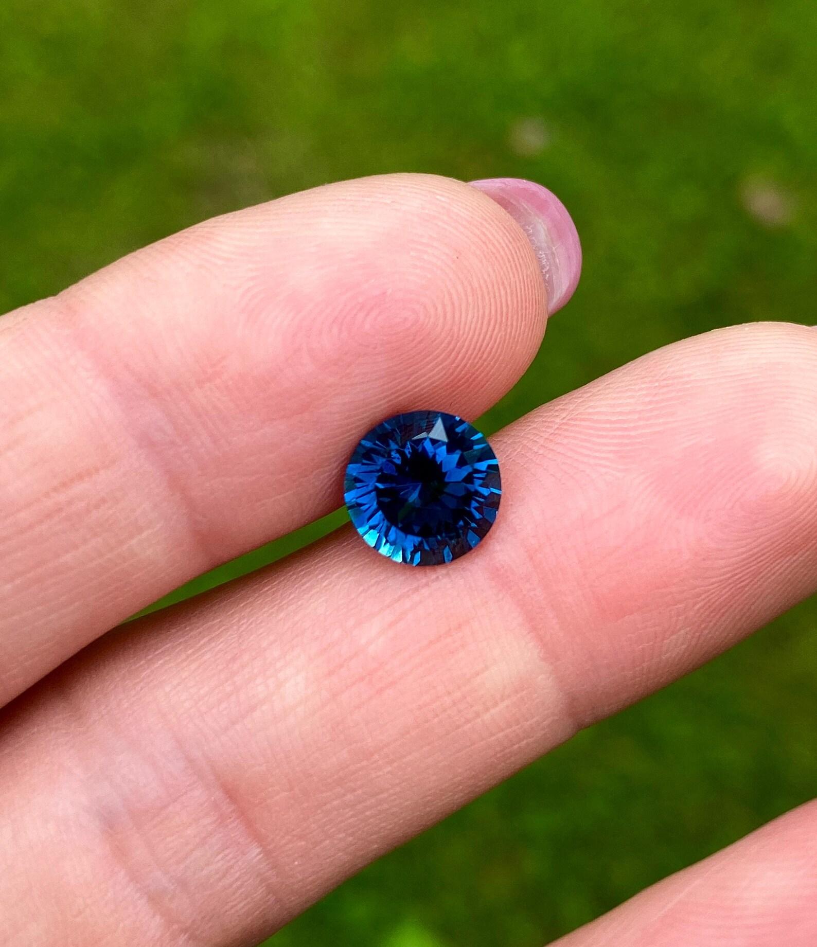 Certified 2.62Ct Natural Indicolite Tourmaline gemstone, Round cut, Nigeria In New Condition For Sale In Daugavpils, LV