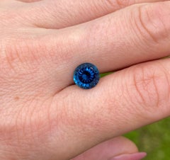 Certified 2.62Ct Natural Indicolite Tourmaline gemstone, Round cut, Nigeria