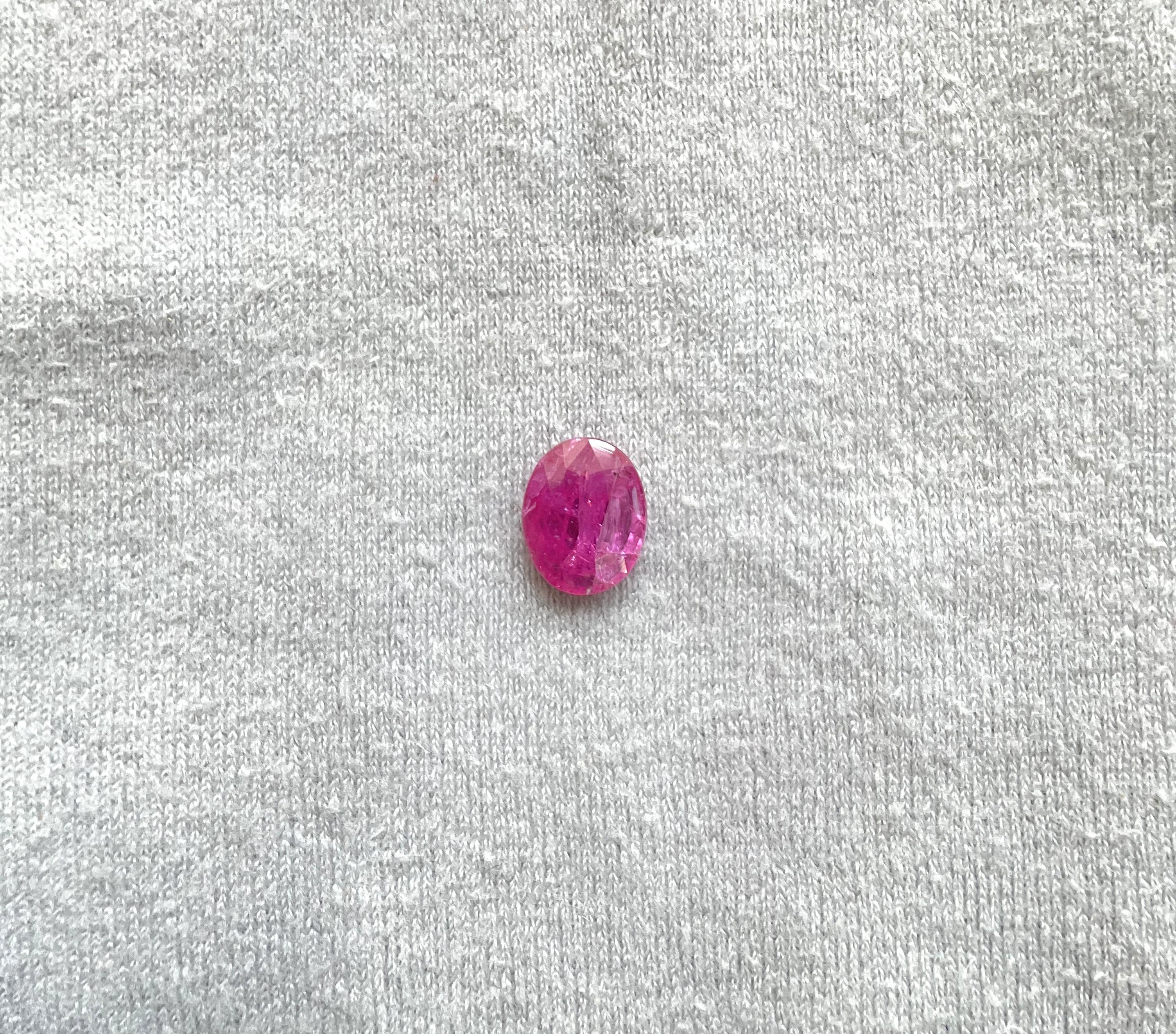 Art Deco Certified 2.64 Carats Mozambique Ruby Oval Faceted Cut stone No Heat Natural Gem For Sale