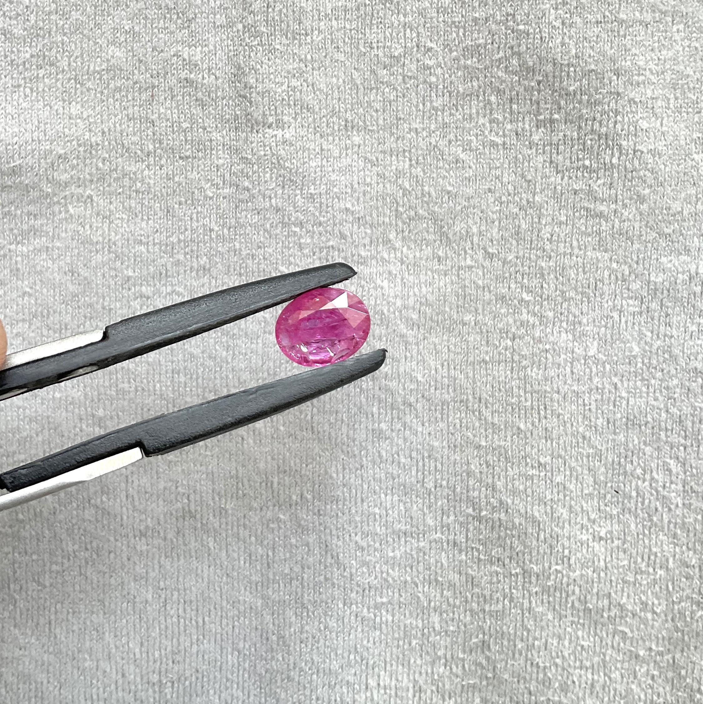 Oval Cut Certified 2.64 Carats Mozambique Ruby Oval Faceted Cut stone No Heat Natural Gem For Sale