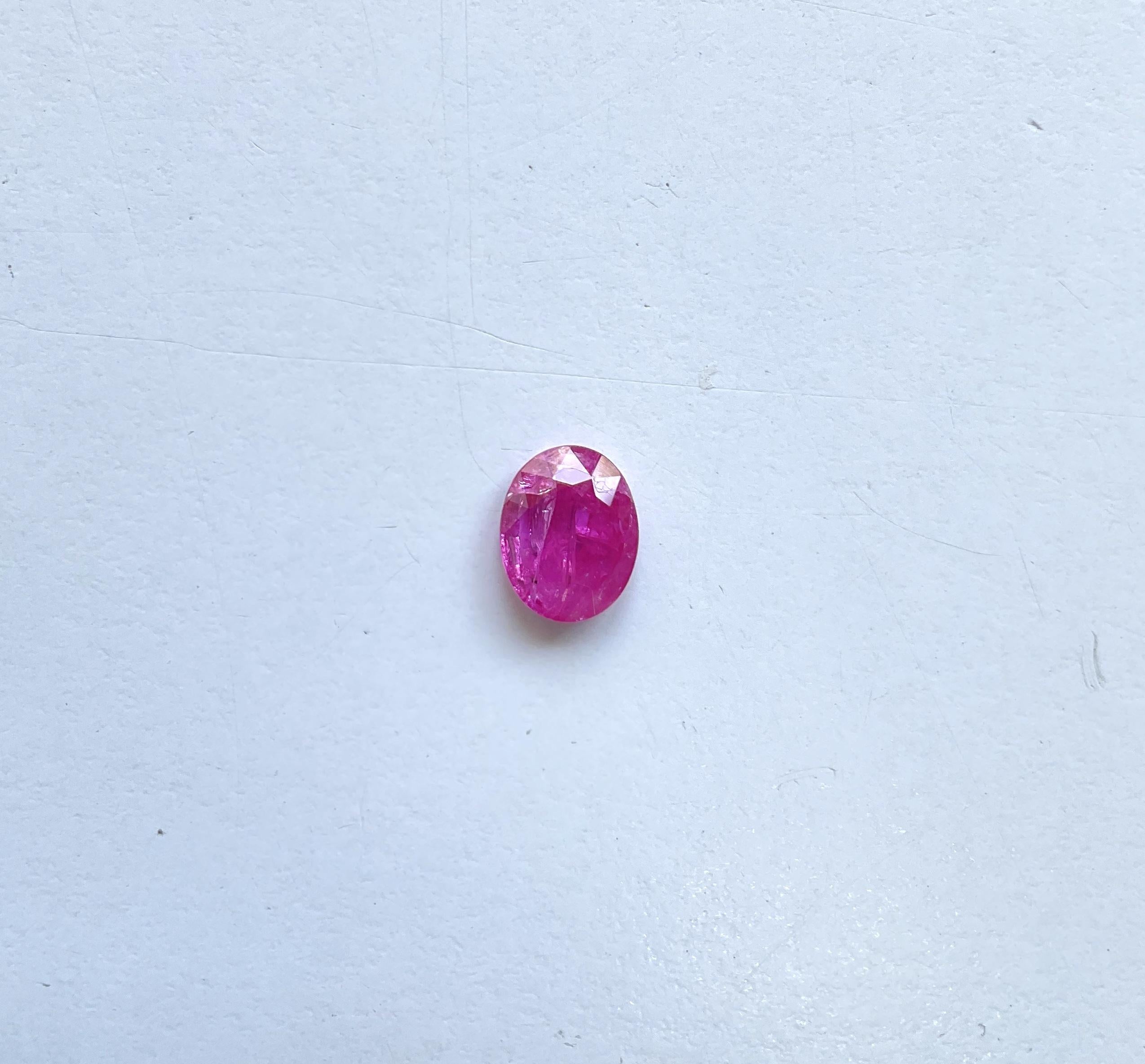 Certified 2.64 Carats Mozambique Ruby Oval Faceted Cut stone No Heat Natural Gem For Sale 2