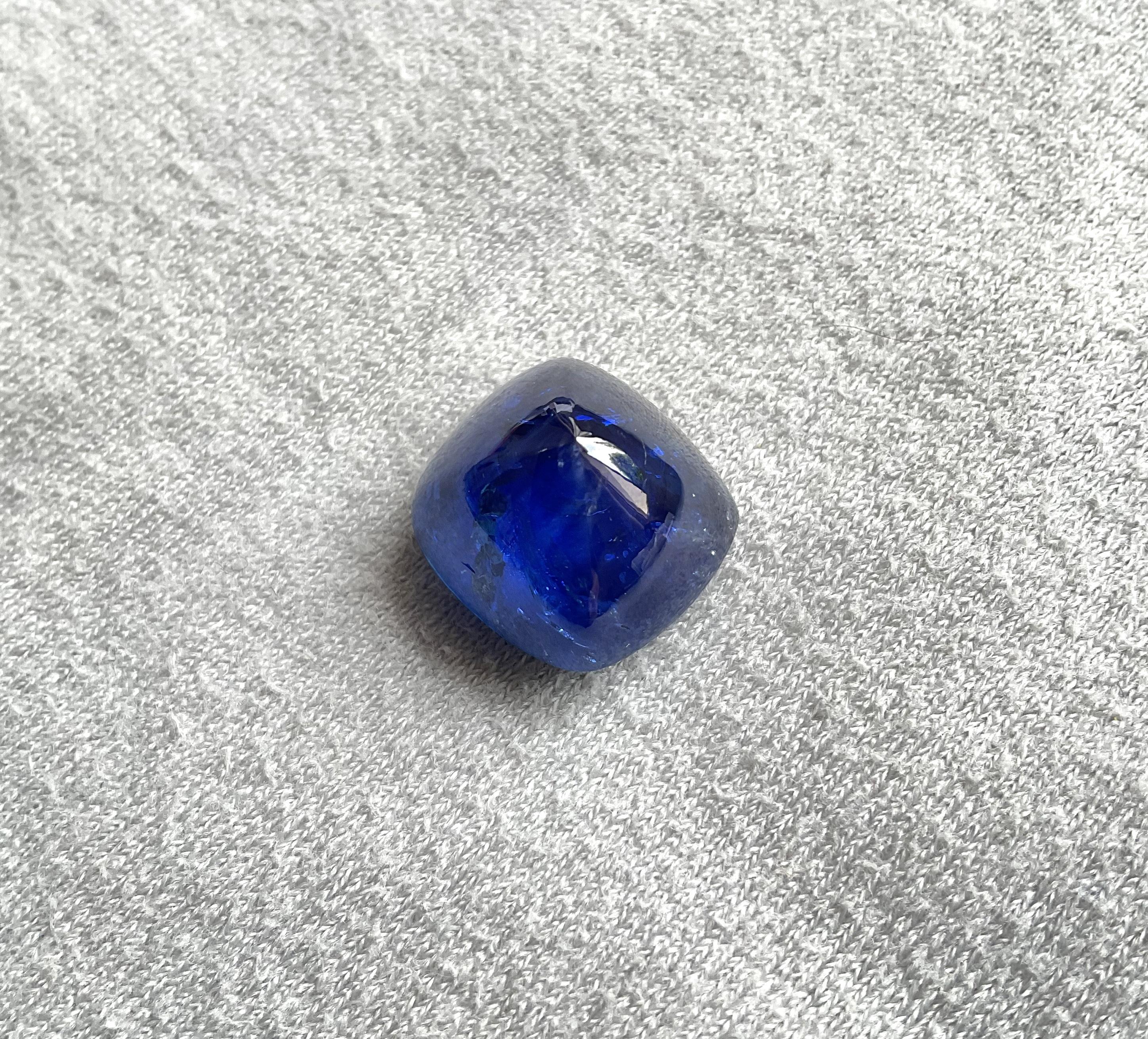 Sugarloaf Cabochon Certified 26.63 Carats Madagascar Blue Sapphire No-Heat Sugarloaf Natural Gem