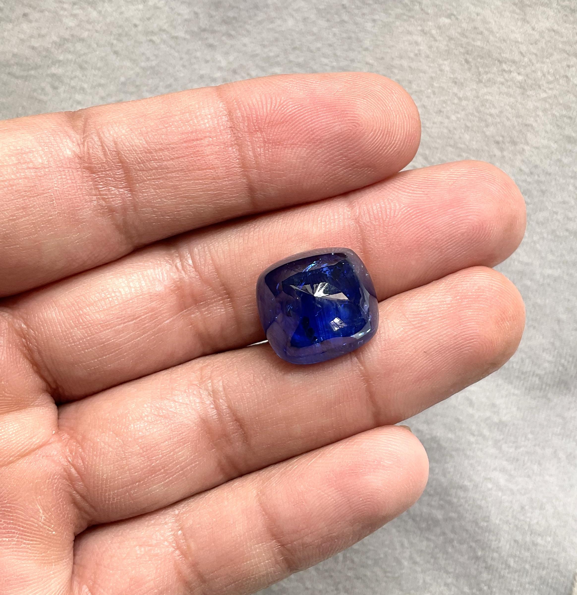 Certified 26.63 Carats Madagascar Blue Sapphire No-Heat Sugarloaf Natural Gem 1