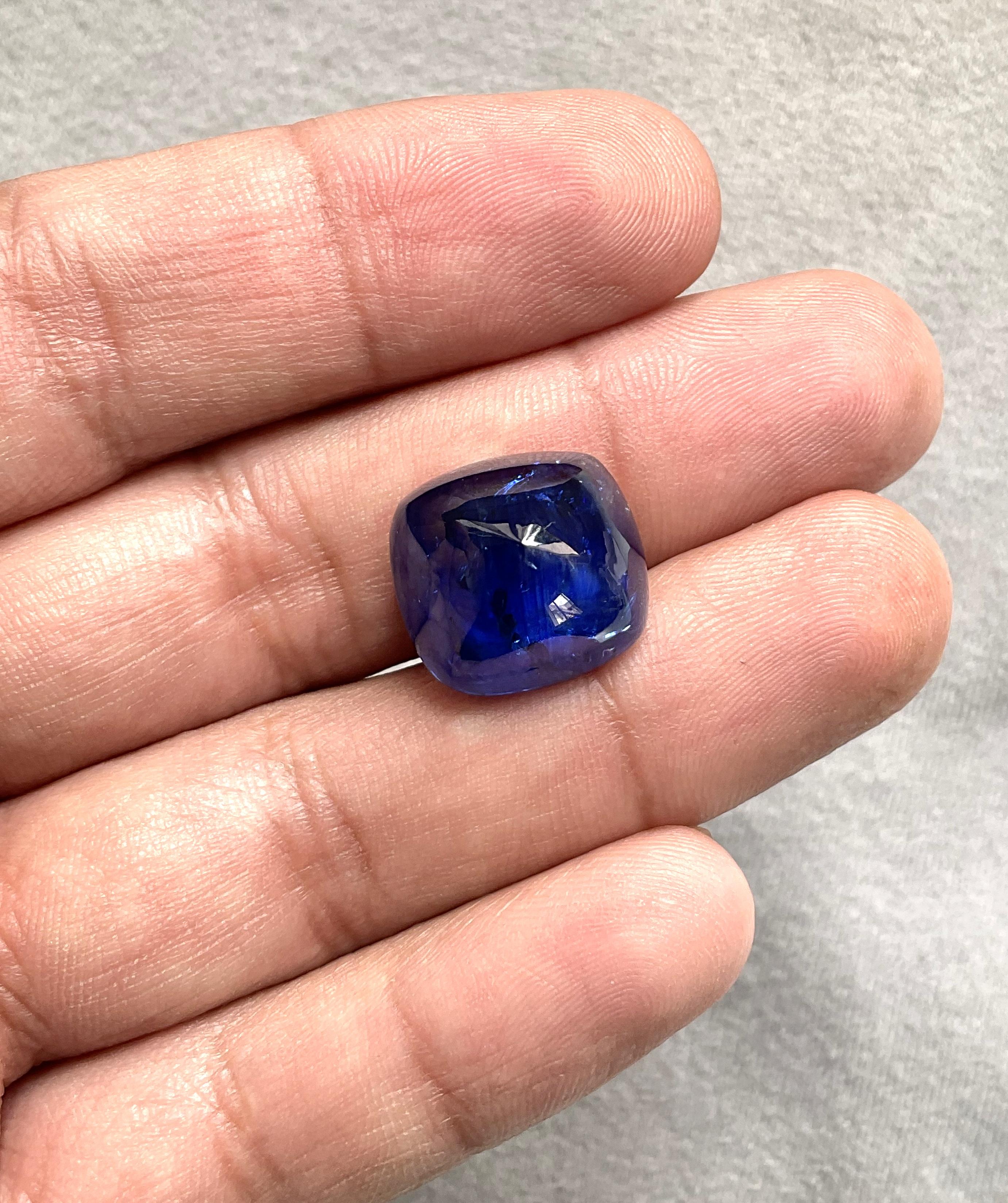 Certified 26.63 Carats Madagascar Blue Sapphire No-Heat Sugarloaf Natural Gem 2