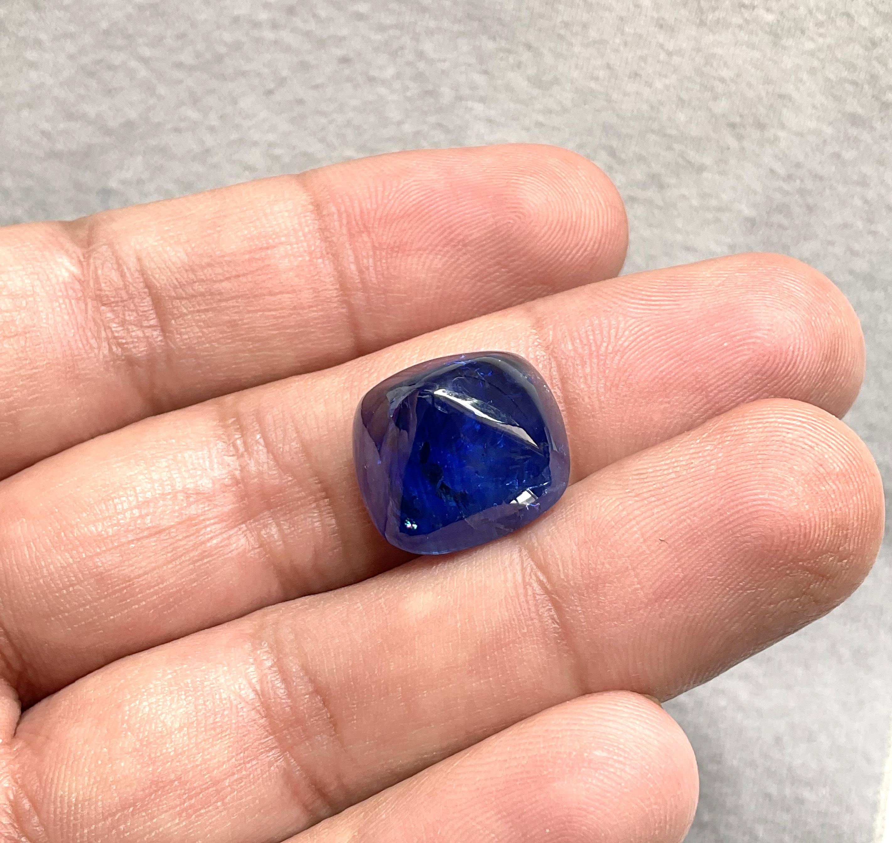 Certified 26.63 Carats Madagascar Blue Sapphire No-Heat Sugarloaf Natural Gem 3