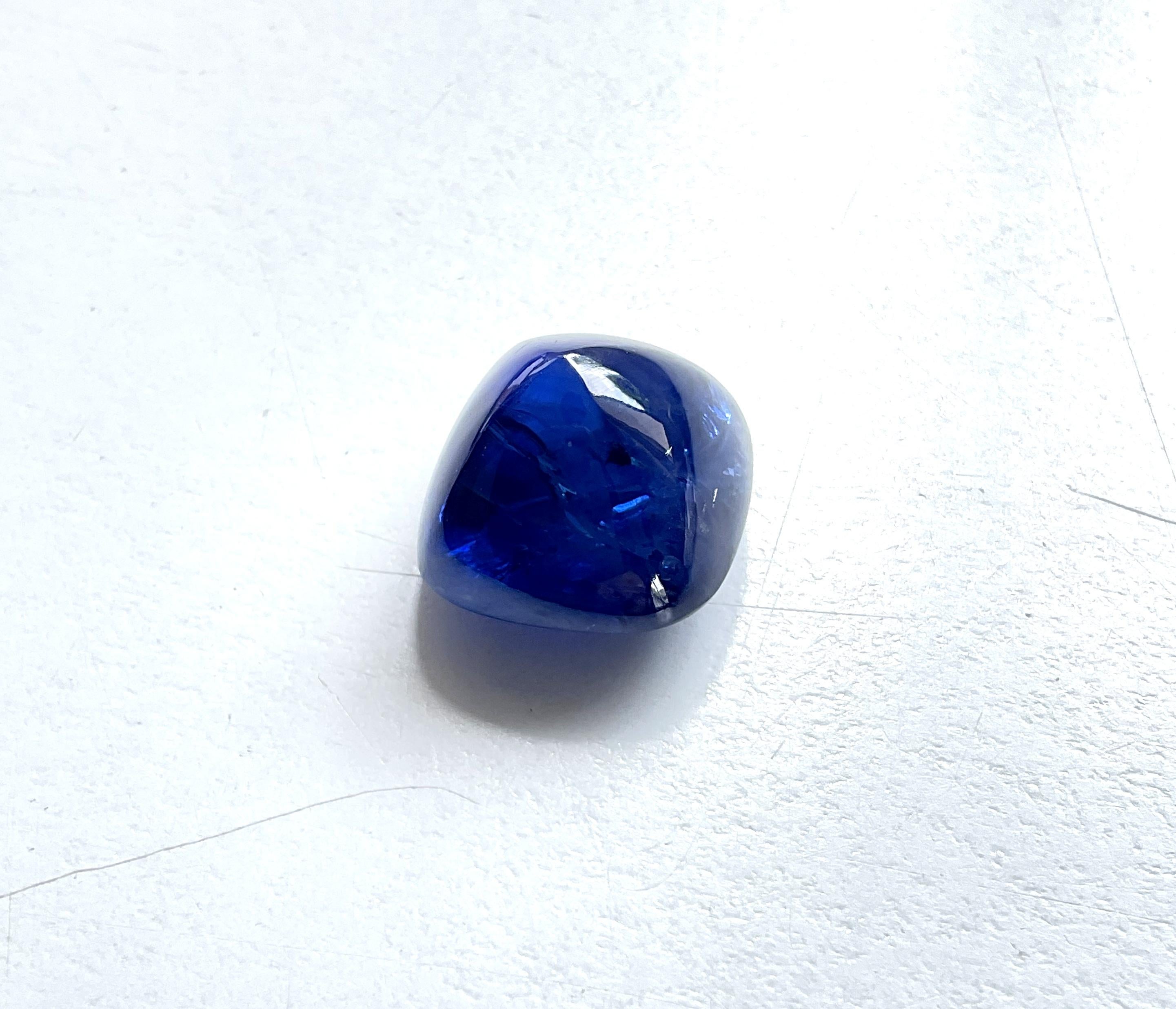 Certified 26.63 Carats Madagascar Blue Sapphire No-Heat Sugarloaf Natural Gem 4