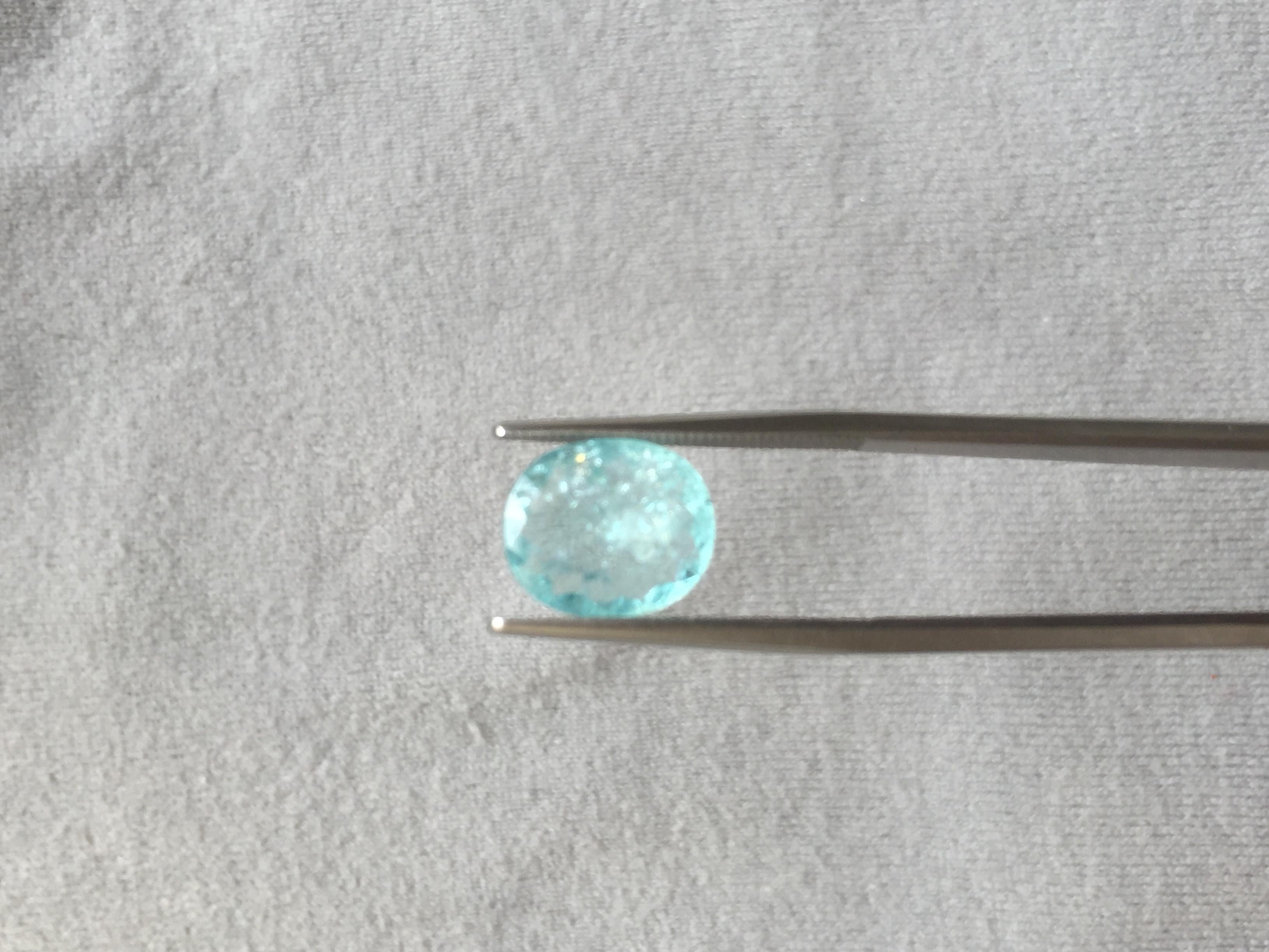 Excepcional Turmalina Paraiba Natural tallada de 2,67 quilates para Joyería Fina 