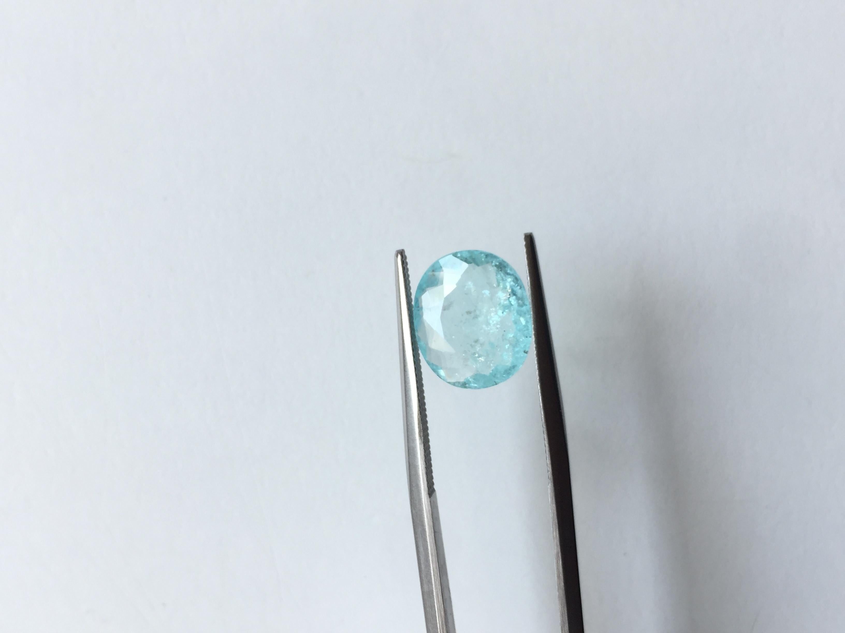 Turmalina Paraiba certificada de 2.67 quilates, talla cojín, para joyería fina Corte cojín en venta