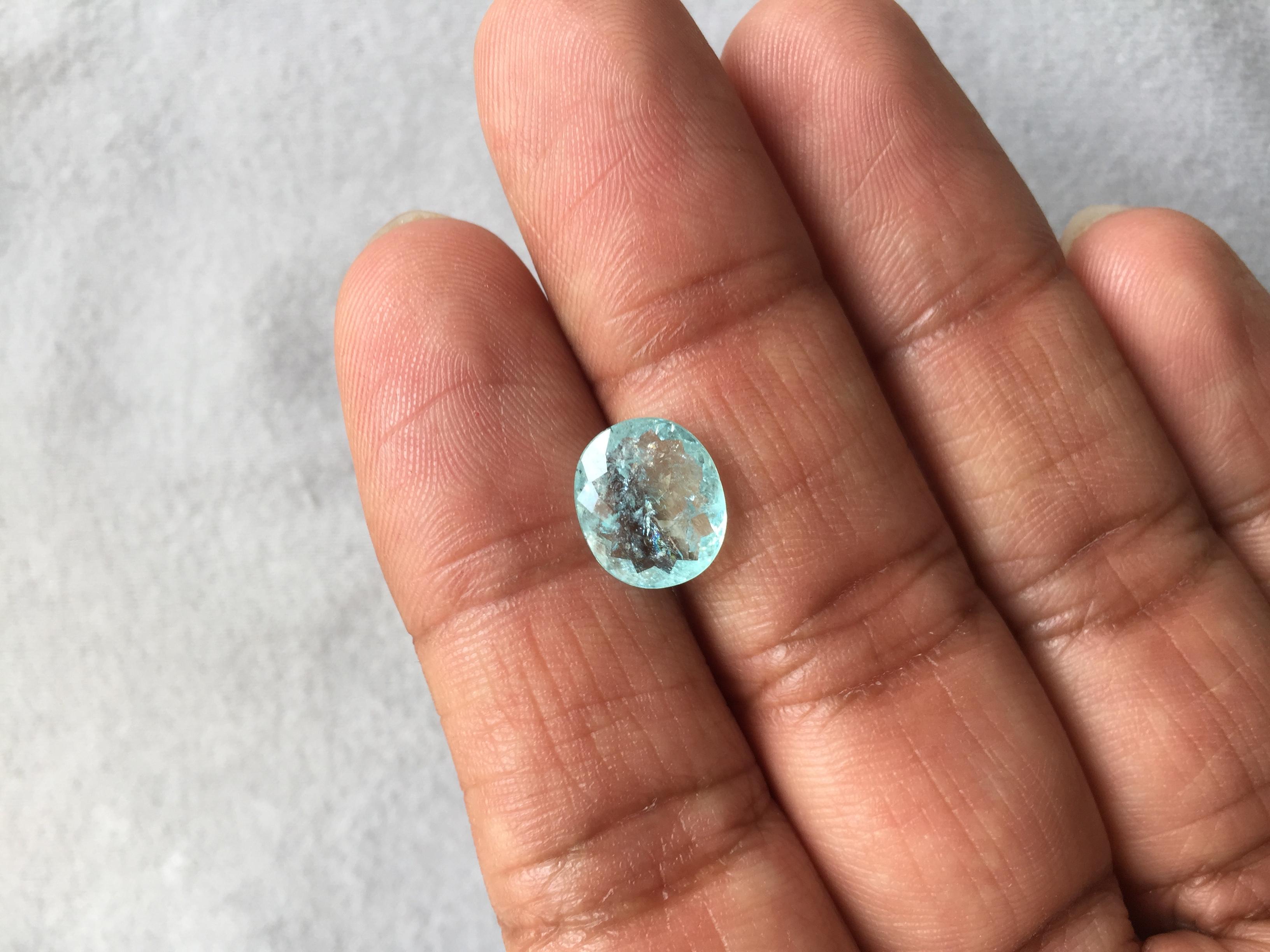 Femenino o masculino Turmalina Paraiba certificada de 2.67 quilates, talla cojín, para joyería fina en venta