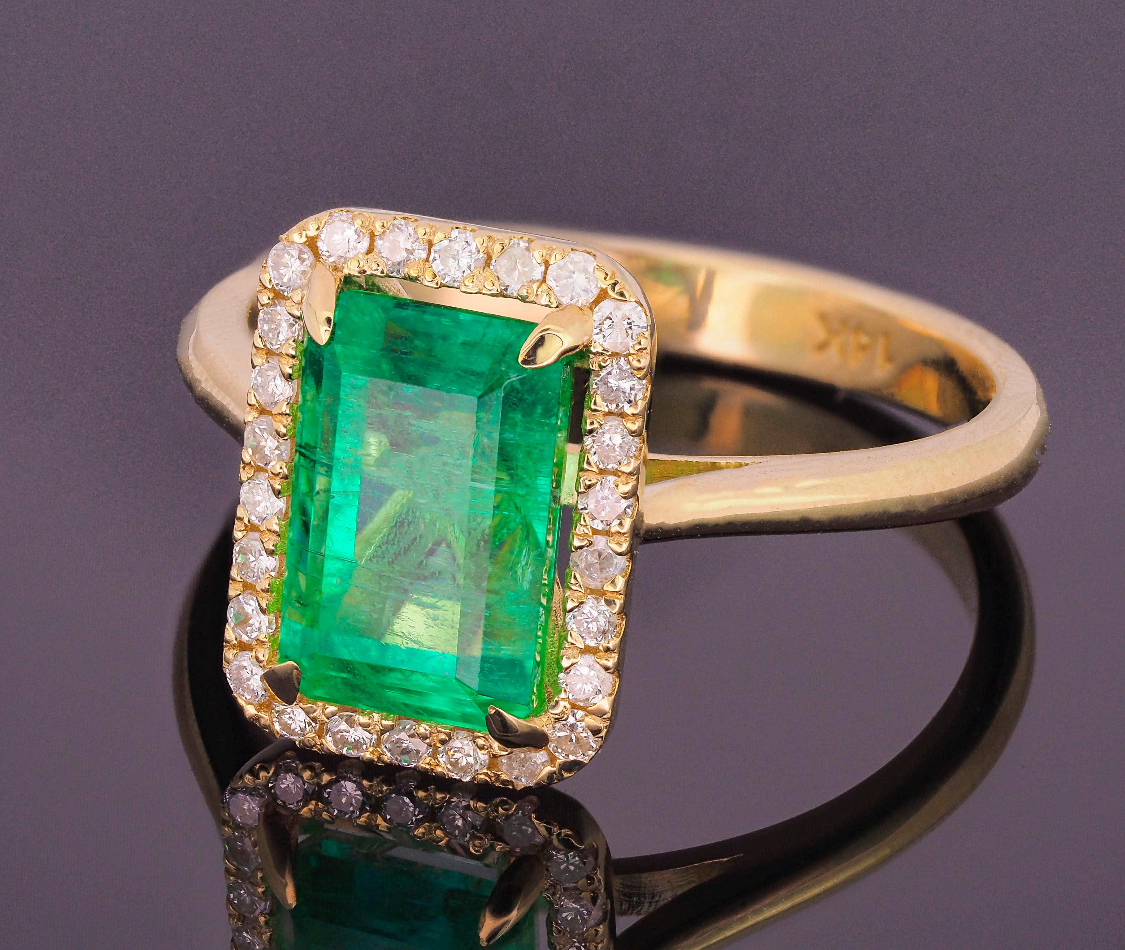 Certified 2.71 Ct Afghanistan Origin Emerald and Diamonds Ring 2