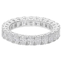 Certified 2.77 Carat Diamond Eternity Engagement Band Ring 18 Karat White Gold