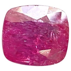 Certified 2.77 Carats Mozambique Ruby Cushion Faceted Cut stone No Heat Natural
