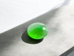 Certified 2.80cts. Vivid Apple Green Burmese A-Jadeite Oval Cabochon LS3
