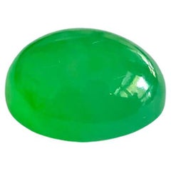 Certified 2.80cts. Vivid Apple Green Burmese A-Jadeite Oval Cabochon LS3