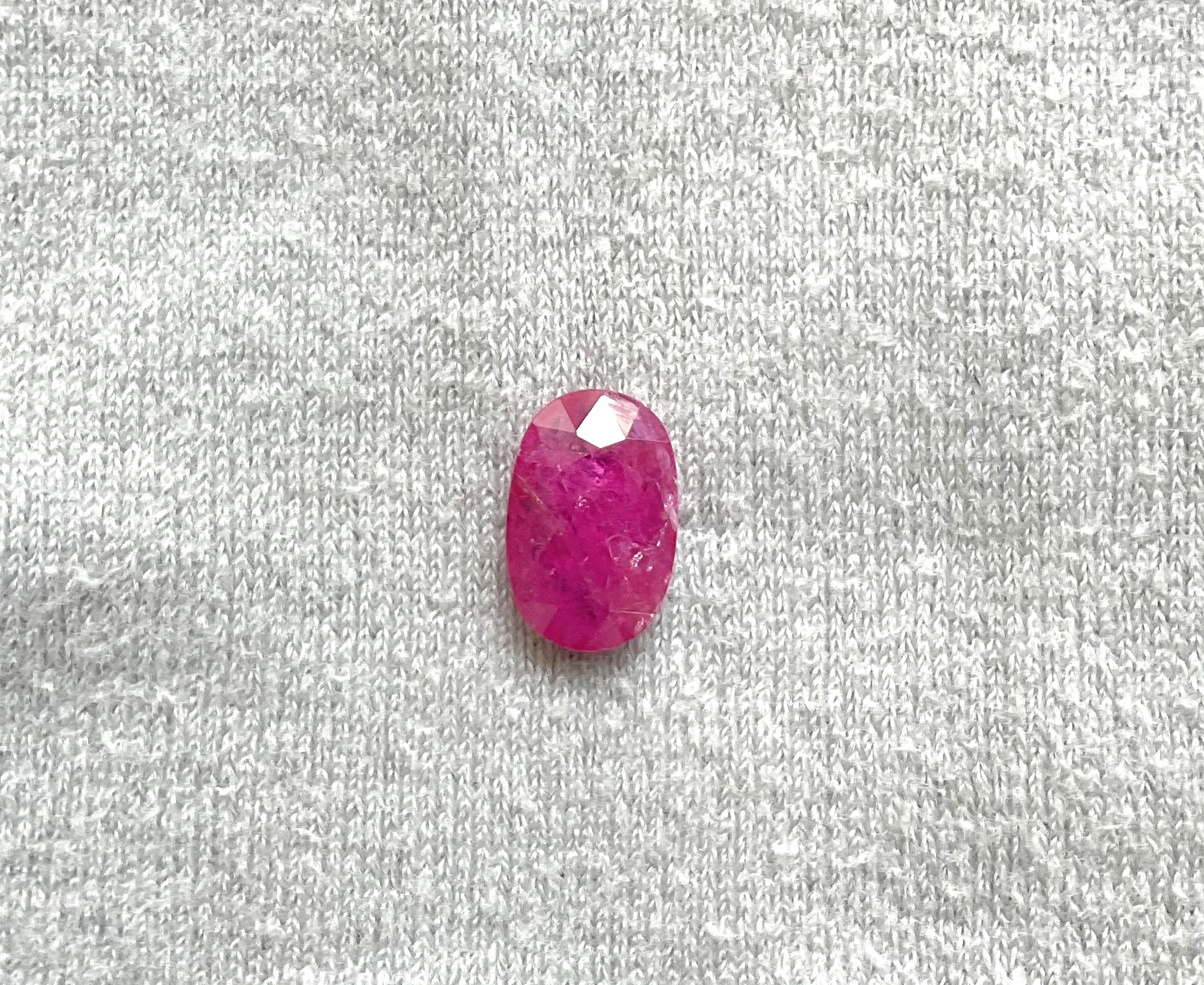 Oval Cut Certified 2.88 Carats Mozambique Ruby Oval Faceted Cut stone No Heat Natural Gem For Sale