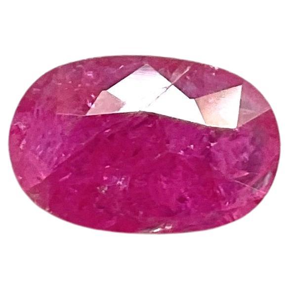 Certified 2.88 Carats Mozambique Ruby Oval Faceted Cut stone No Heat Natural Gem For Sale