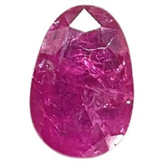 Certified 2.89 Carats Mozambique Ruby Pear Faceted Cutstone No Heat Natural Gem