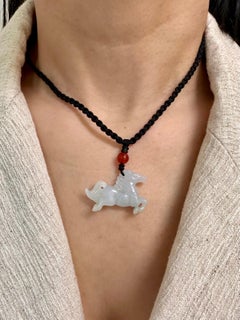 Certified 29 Carat Jade Horse Pendant, Perfect for Equestrians & Horse Lovers