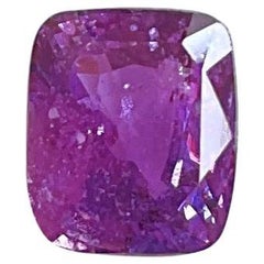Certified 2.90 Carats Madagascar Purple Sapphire No-Heat Cushion Natural Gem