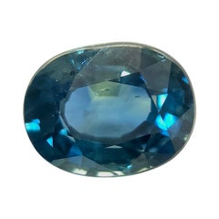 Certified 2.902 Carats Thai Greenish Blue Sapphire, Oval/ Mixed