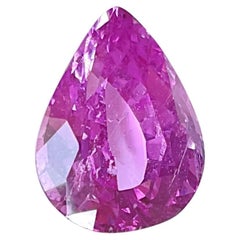 Certified 2.93 Carats Madagascar Purplish Pink Sapphire No-Heat Pear Natural Gem