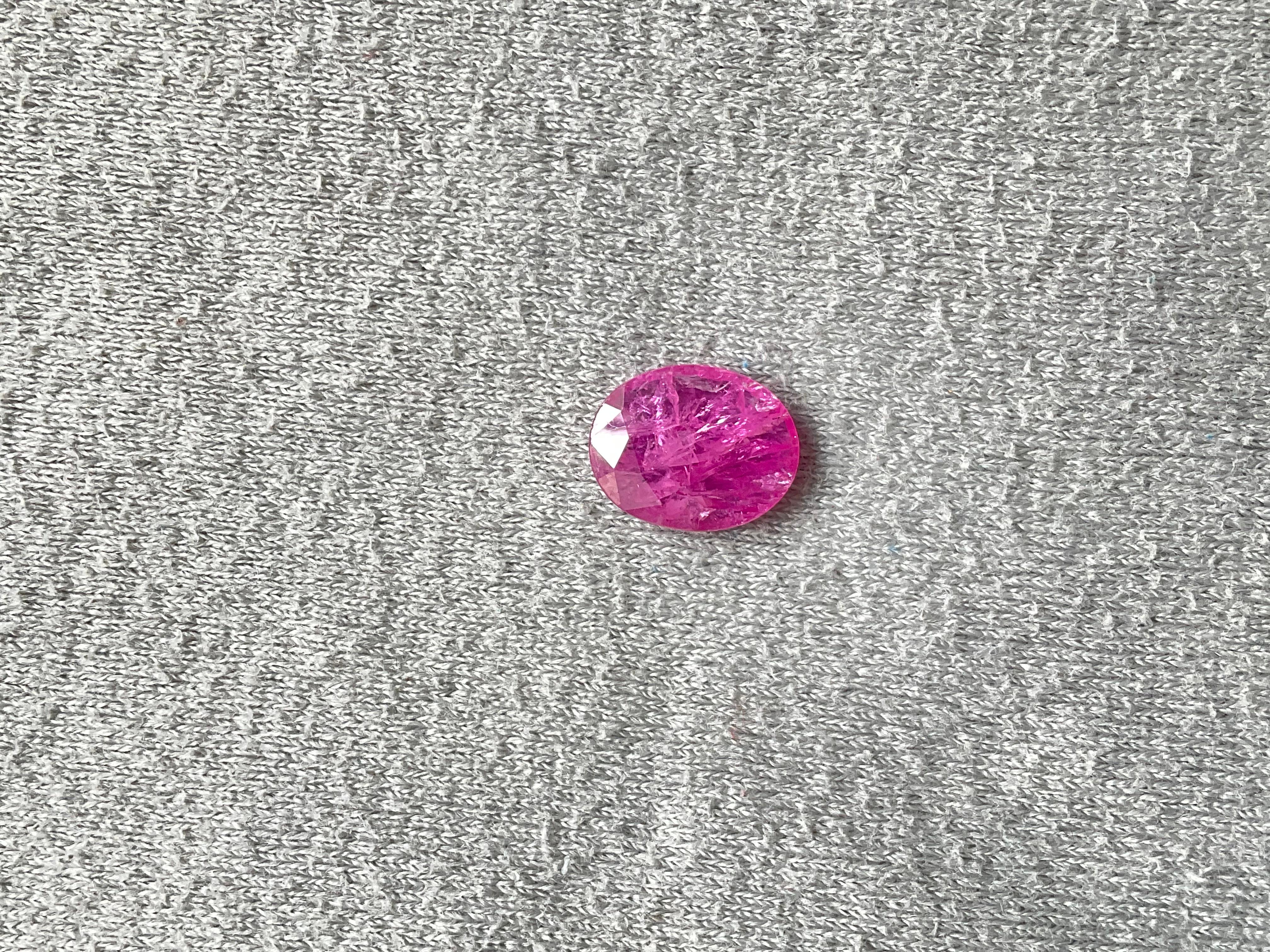 Oval Cut Certified 2.94 Carats Mozambique Ruby Oval Faceted Cut stone No Heat Natural Gem For Sale