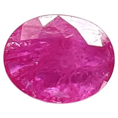 Certified 2.94 Carats Mozambique Ruby Oval Faceted Cut stone No Heat Natural Gem