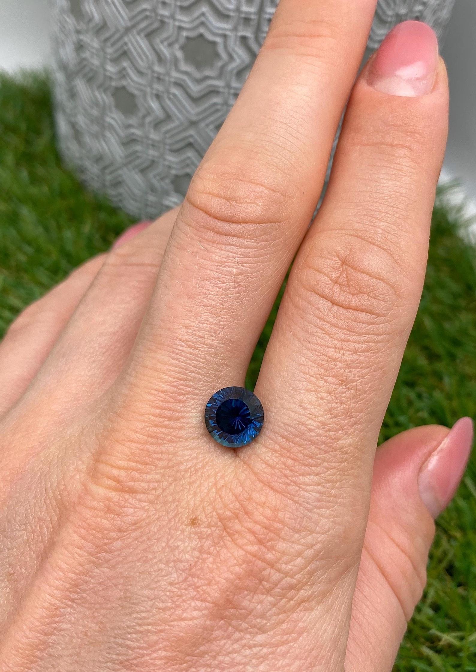 Gemma certificata di Indicolite tormalina naturale da 2.99 carati, taglio rotondo, Nigeria in vendita 4