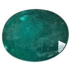 Certified 3.03 Teal Oval Emerald Gemstone
