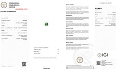 Certified 3.03ct Cushion Cut Tsavorite Garnet, Art Deco, Singapore