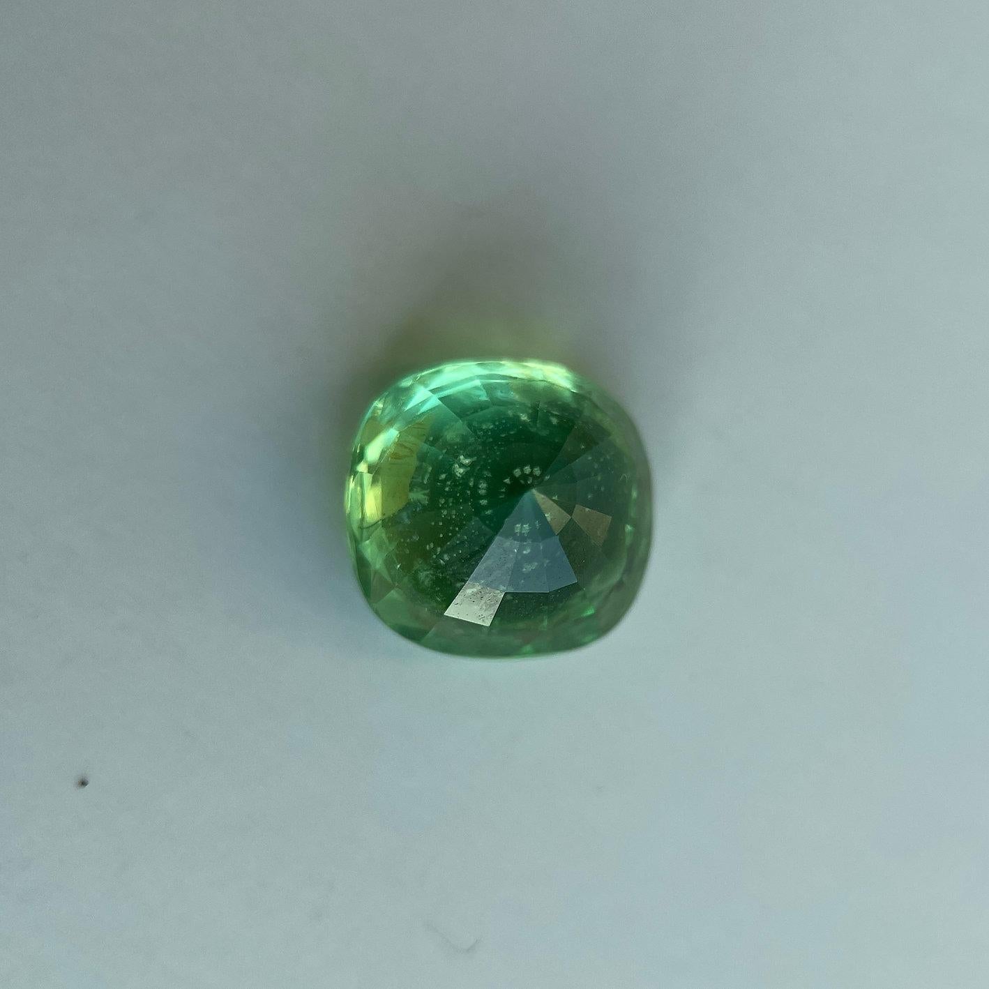 Granate Tsavorita Certificado de 3,03Ct Corte cojín en venta