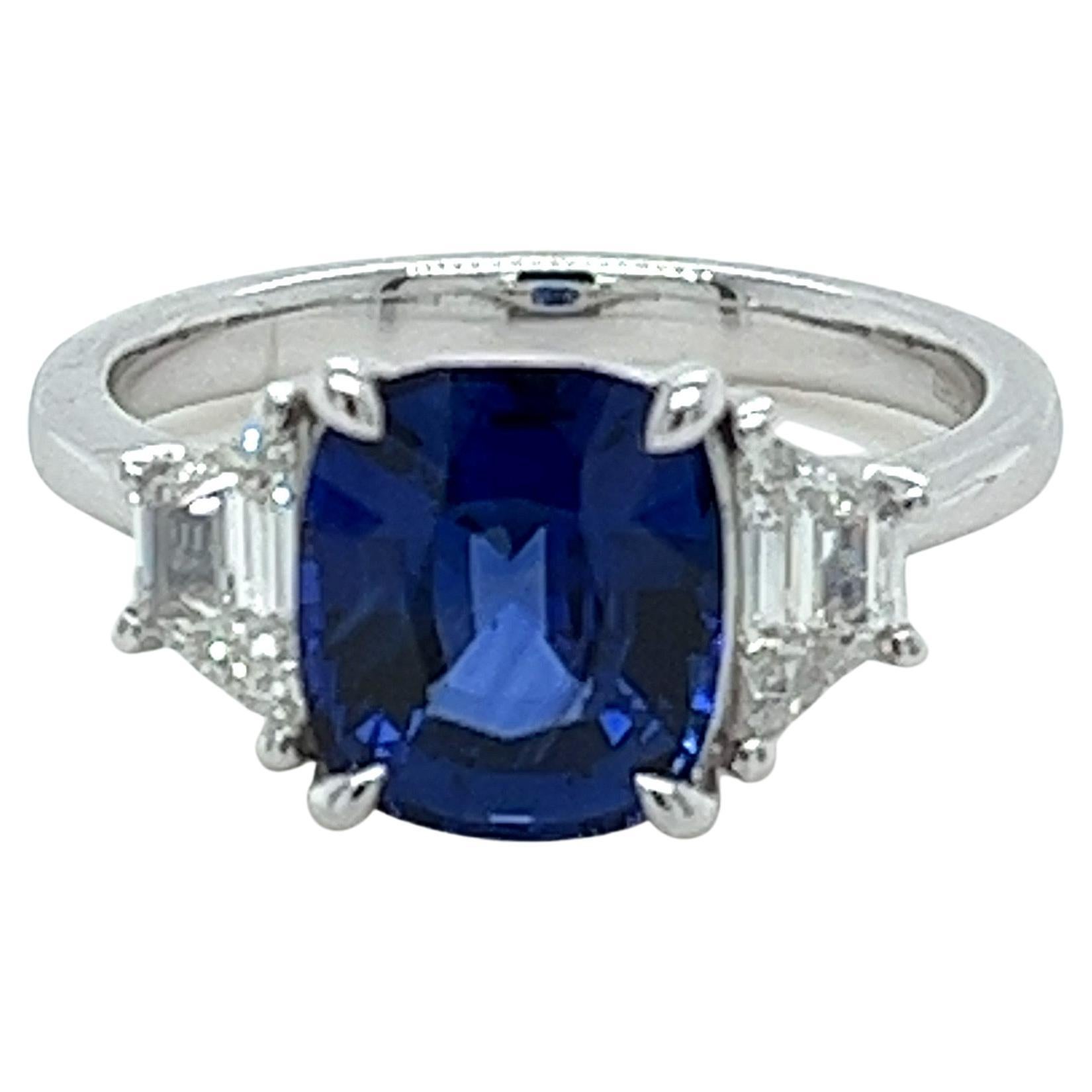 Sophia D, GIA Certified 3.04 Carat Platinum Diamond and Onyx Ring For