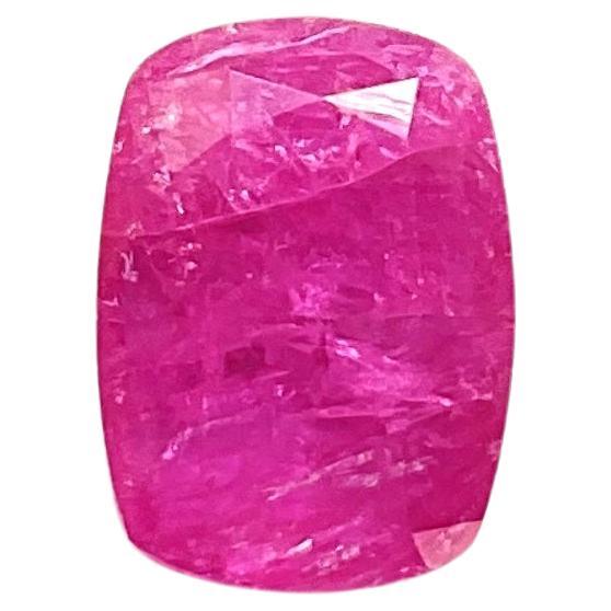 Certified 3.04 Carats Mozambique Ruby Cushion Faceted Cut stone No Heat Natural For Sale