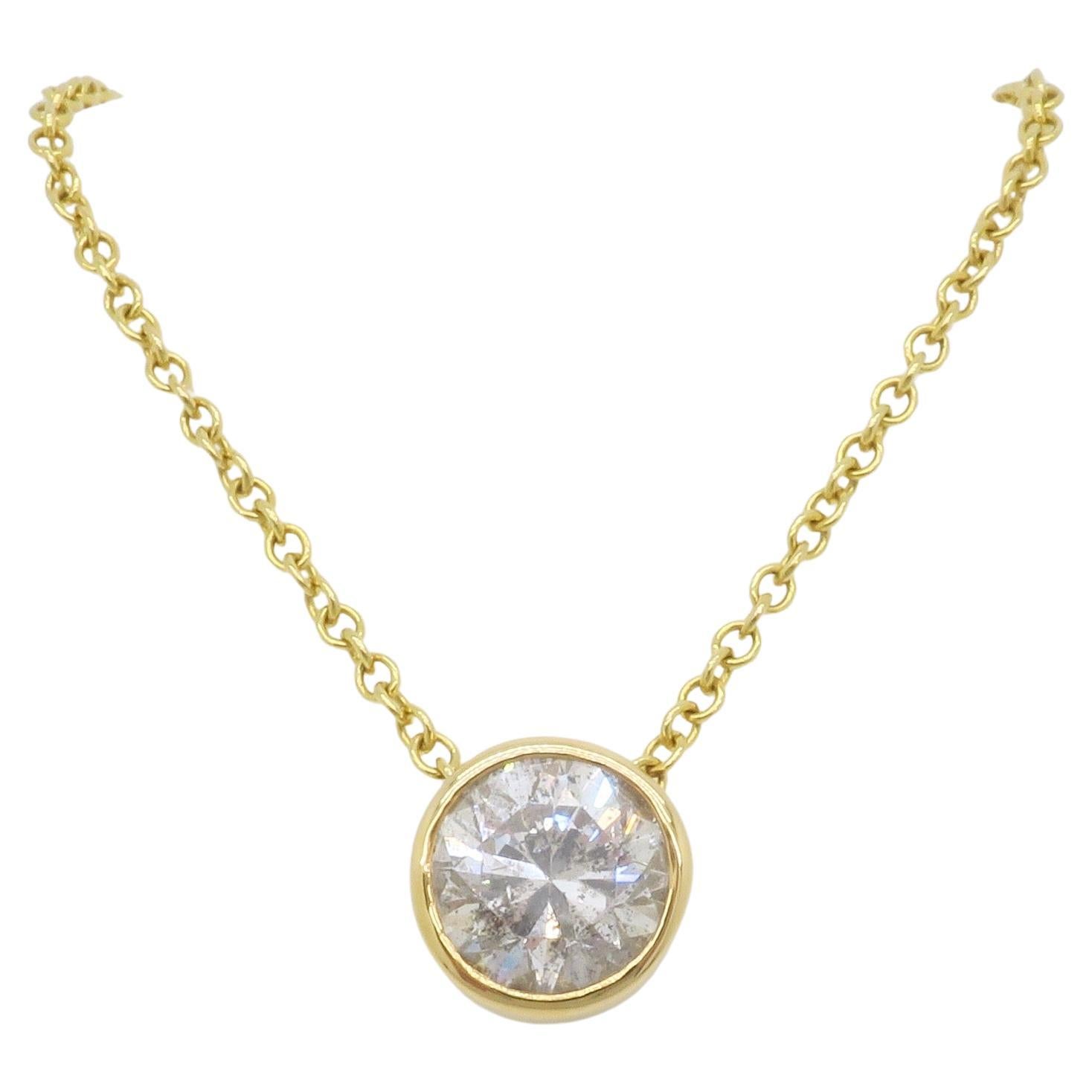 Certified 3.05CT Round Brilliant Cut Diamond Solitaire Pendant Necklace