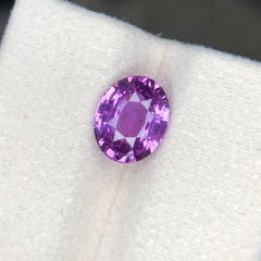 Certified 3.07 Carat Pinkish Purple Natural Sapphire Oval Cut Loose Gemstone