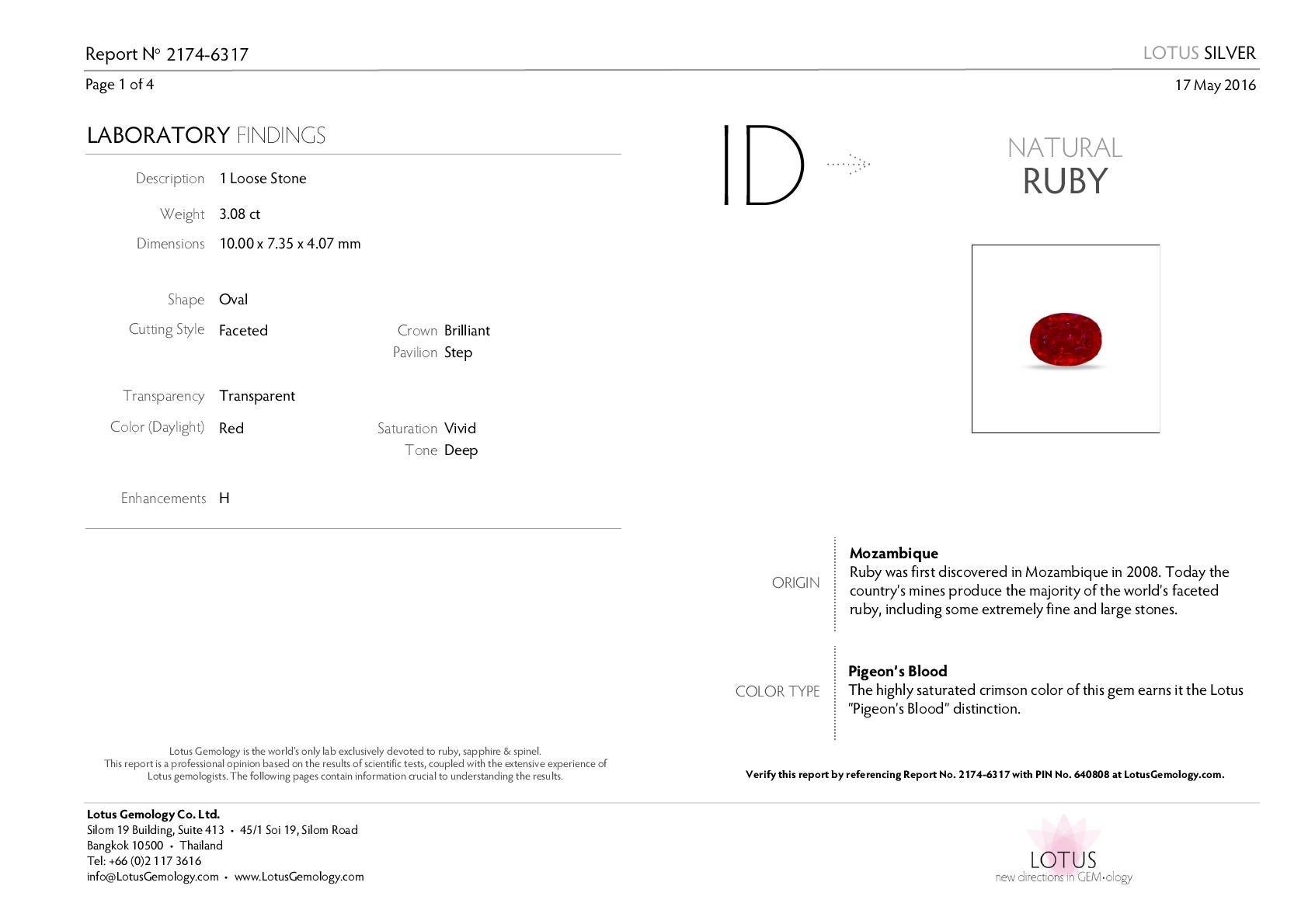 Certified 3.08 Carat Pigeon's Blood Ruby & Diamond Ring In New Condition For Sale In Bangkok, Bangkok