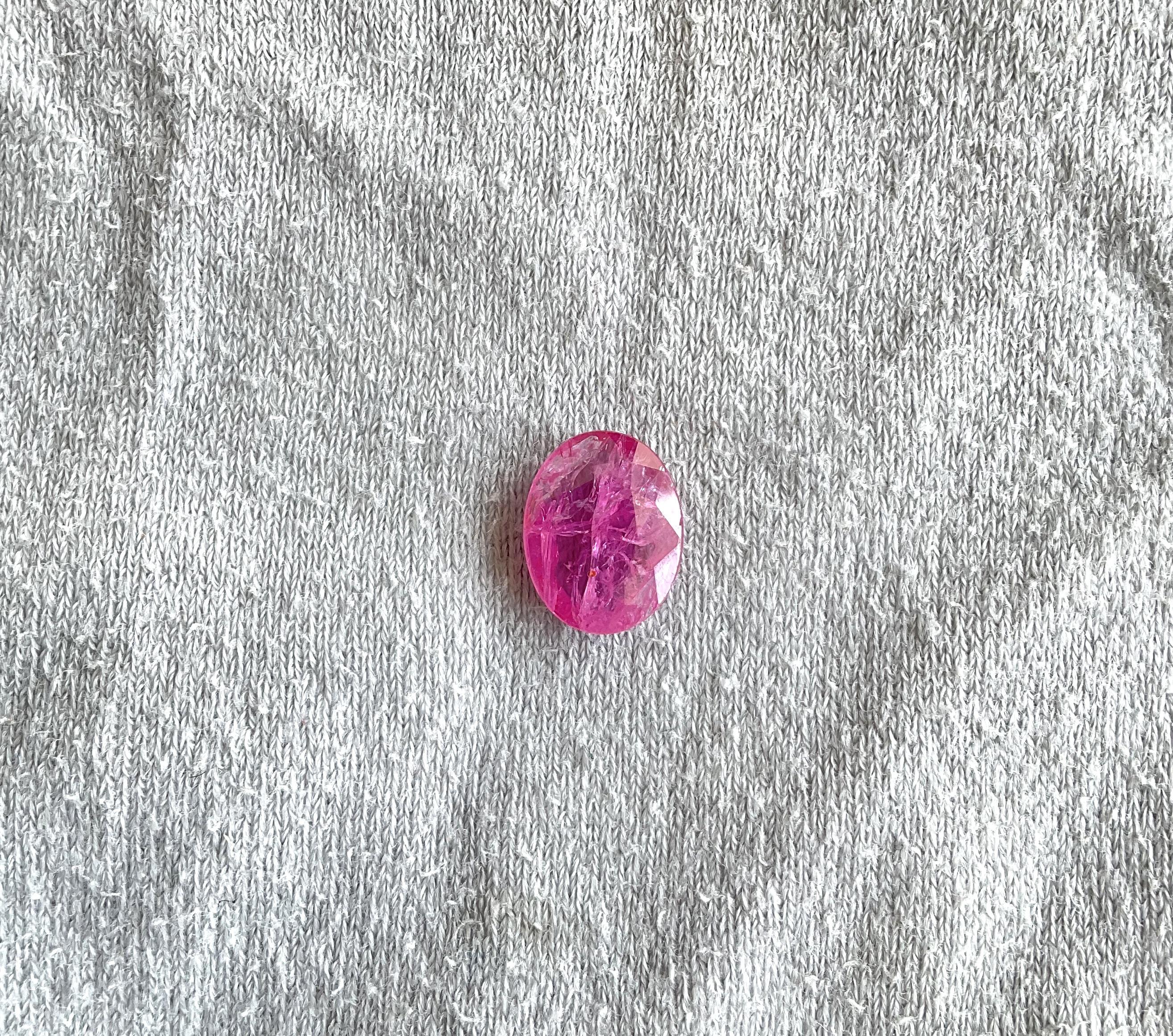 Art Deco Certified 3.09 Carats Mozambique Ruby Oval Faceted Cut stone No Heat Natural Gem