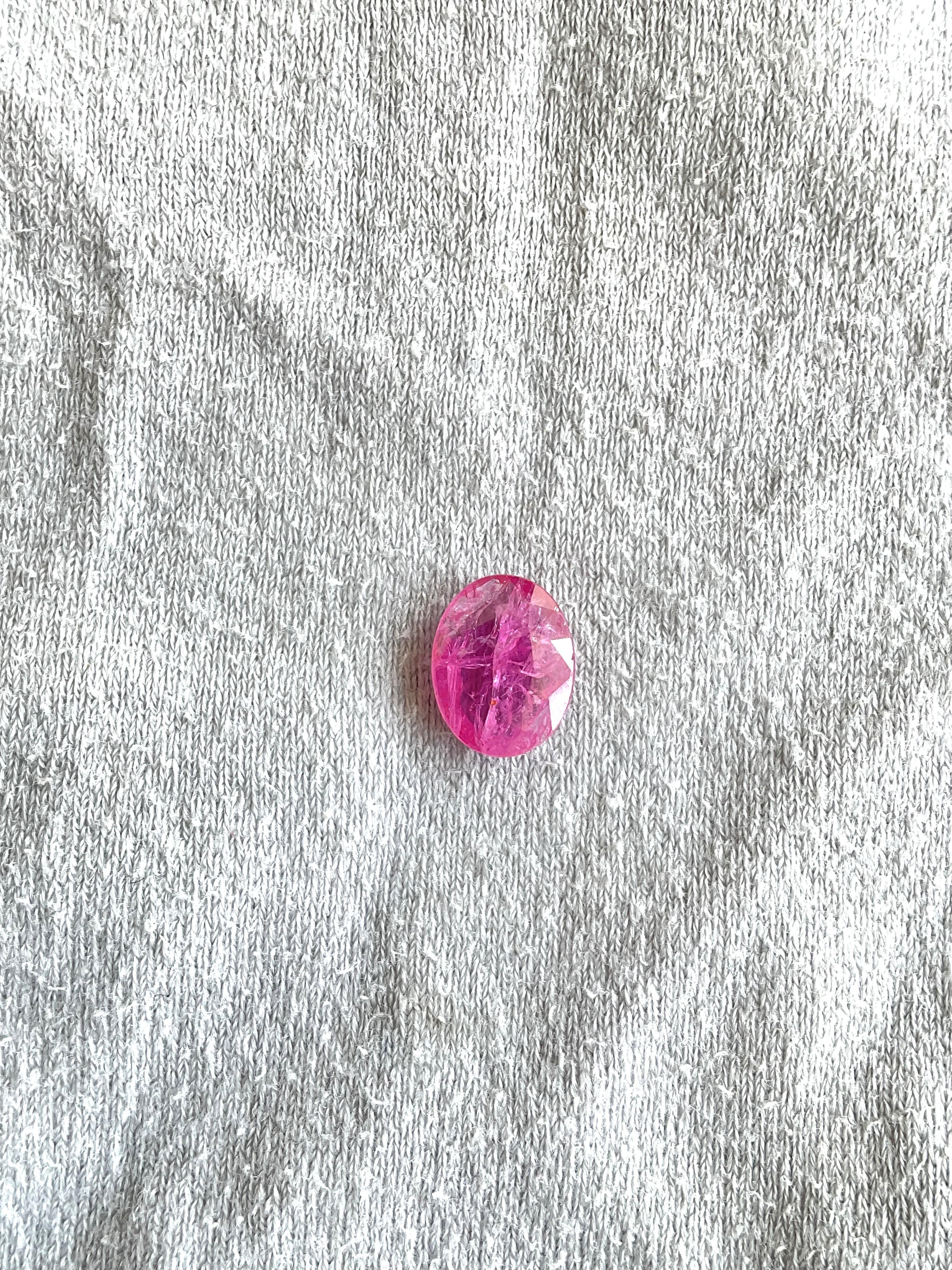 Oval Cut Certified 3.09 Carats Mozambique Ruby Oval Faceted Cut stone No Heat Natural Gem