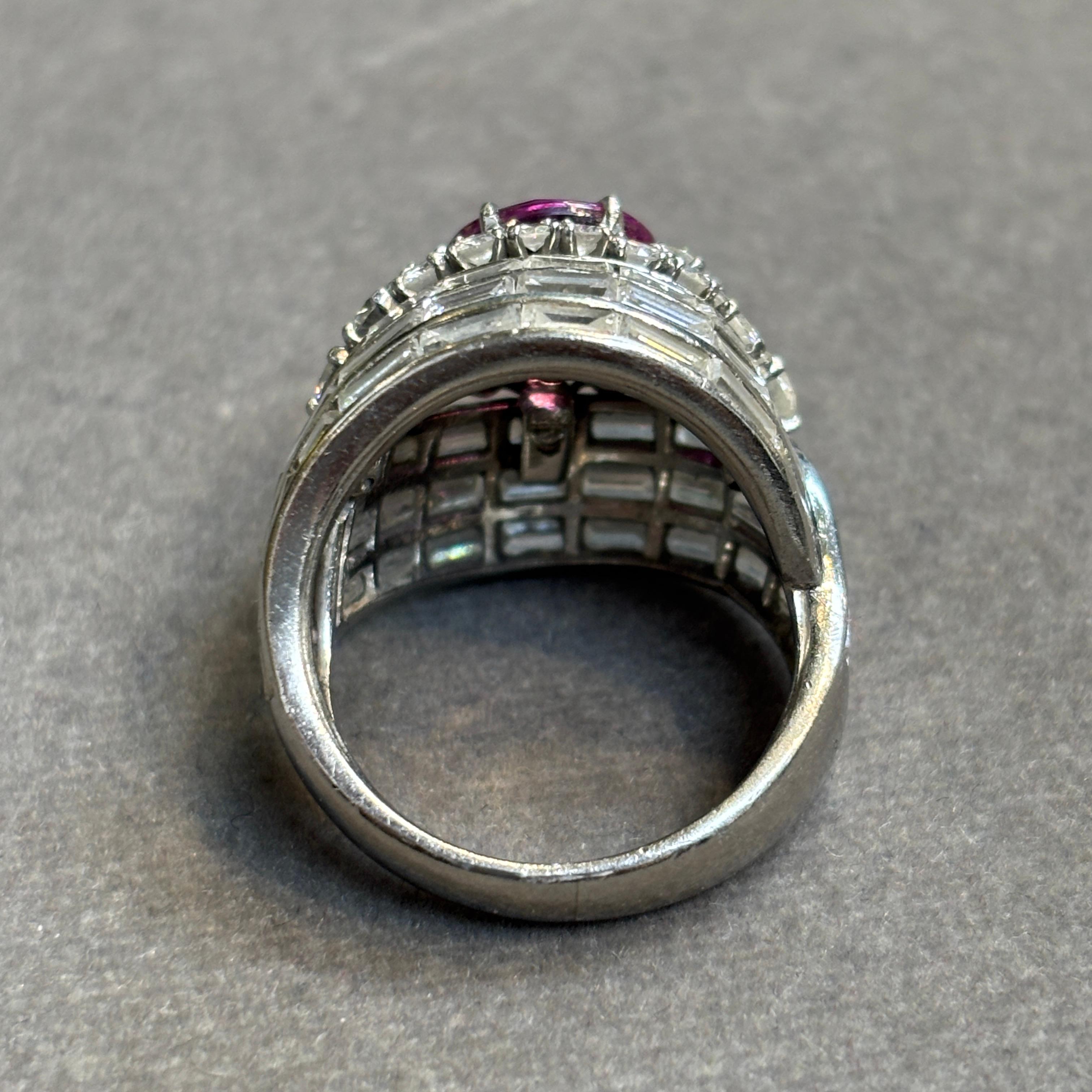 Anello certificato con zaffiro rosa e diamante da 3,10 carati in vendita 5