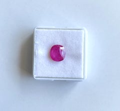 Certified 3.11 Carats Mozambique Ruby Cushion Faceted Cut stone No Heat Natural